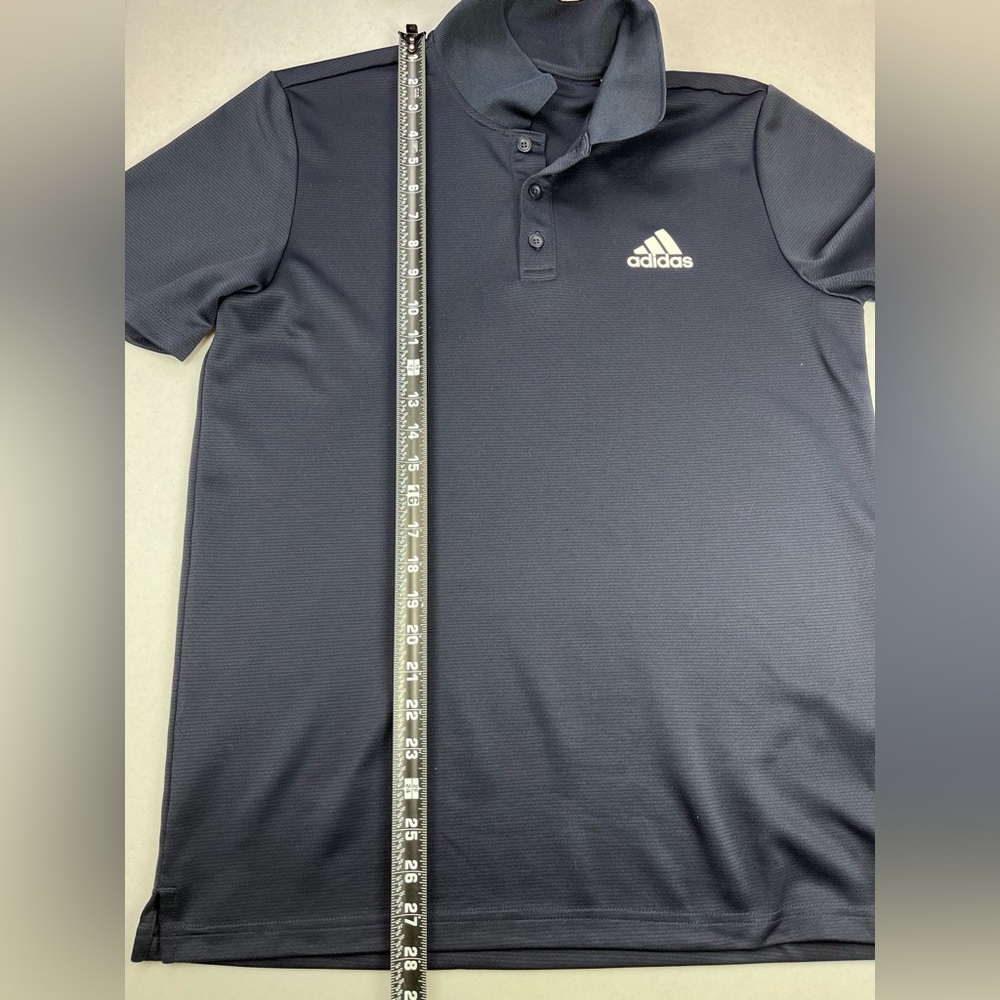 Adidas Men’s 100% Polyester Dark Blue Performance Polo. Medium. - Picture 4 of 11